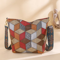 Contrast Color Casual Large Capacity Totes Multi Colors Stitching Fashionable Stylish