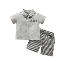 Summer Short-sleeved Children's Gentleman Two-piece Suit Male Baby Clothes