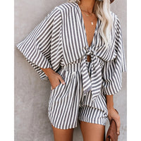 New Sexy V-Neck Wide Loose Jumpsuit For Women At Home And Holiday Style Jumpsuit