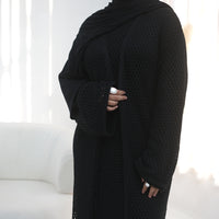 Middle Eastern-style Cozy And Chic Knit Hollow-out Dress