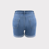 American-style Slimming Figure-flattering Stretch Denim Shorts