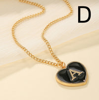 Heart-shaped Letter Minimalist Chic Versatile Oil-drip Alloy Clavicle Chain