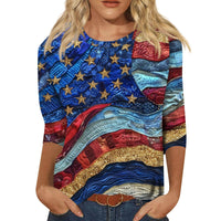 Long Sleeve Round Neck Slim Summer Tie-dyed Printed Clothing