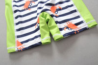 Navy Striped Swimsuit Boys Surf Suit Set