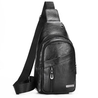 Men's Multi-layer Large Capacity Waterproof Pu Crossbody Shoulder Bag