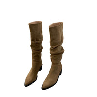 High Heel Suede Western Overknee Boots Women's Shoes Plus Velvet Pointed Pile Style Long Tube