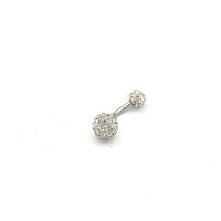 Crystal ball navel ring