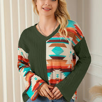 Knitted Apricot Wine Red Army Green Sweater