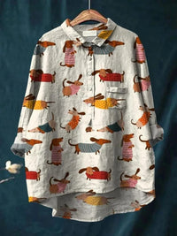 Casual Long Sleeve Shirt Animal Print Hawaiian Long Sleeve Shirt