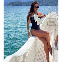 Ladies Bow Halter One-piece Swimsuit