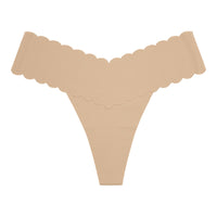 Plus-size Wavy-edged V-shaped Breathable Cotton-crotch Fitness Thong