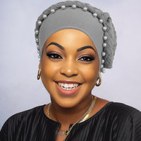 Beaded Floral Cap Pearl Braids