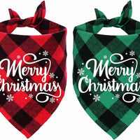Christmas Pet Triangular Scarf Plaid
