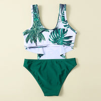 Swimwear Leaf Print Split Fashion Children