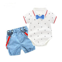 Baby bow tie bag butt shirt set
