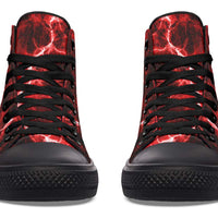 Men And Women Color Gradient Print High-top Canvas Shoes