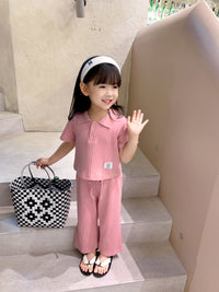 Girls Outfit Threaded Cotton T-Shirt