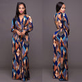 Fashion Digital Print Women's Lace-Up Jumpsuit