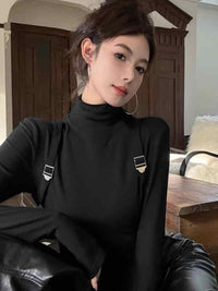 Turtleneck Long Sleeve T-shirt Women's Slim Bottoming Shirt