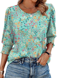 Women's Loose Casual Print Round Neck Top