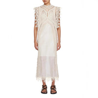 French-style Crochet Hollow-out Knitted Strap Dress For Women