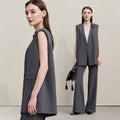 Commuter-Style Handmade 3D Calla Lily Embellished Shoulder-Padded Waistcoat