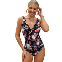 Women's Sleeveless Sling Slim Back Triangle Bag One Piece Swimsuit