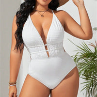 Women's Belly-covering Beach Solid Color Fashion One-piece Swimsuit
