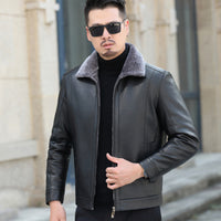 Men's Casual Loose Thick Leather Jacket