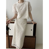 Fashionable Korean-style Top And Skirt Set For Women