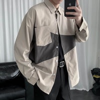 Shirt Men's Long Sleeve Stitching Loose Casual Jacket