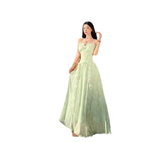 French-style Vacation-Ready Mint Green Floral Slip Dress For Women