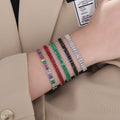 6mm Bracelet 18K Gold Stainless Steel Bracelet Inlaid With Rectangular Colored Zircon Stones