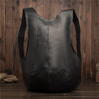 2108 Men's Backpack Crazy Horse Leather Backpack Retro Dark Brown College Style Student Backpack Boys Backpack