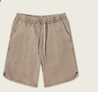 American Style Retro Washed Side Slit Drawstring Shorts