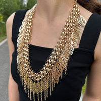 Gute Heavy Industry Waist Chain Multi-layer Golden Leaves Tassel Han Chinese Clothing Retro Ethnic Style Waist Decorations