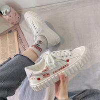 Soft Girl Sneakers Women's Ins Round Toe Platform All-match Big Toe Shoes