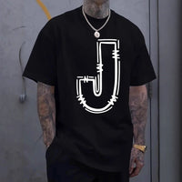 Mens Printed Crew-Neck Short-Sleeve T-Shirt