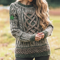 3D Digital-Print Crewneck Sweater Knitwear