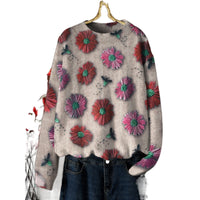 Western Style Beautiful Design Loose Slimming Printed Sweater Niche Fashion
