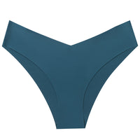 Ice Silk Seamless Women's Fashion V-cut Briefs Solid Color Breathable Fabric