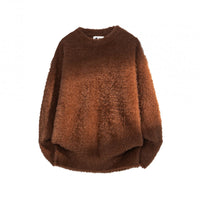 Fashionable Loose-fit Casual Solid-color Crewneck Sweater