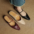 Retro Leather Slingback Wedge Sandals