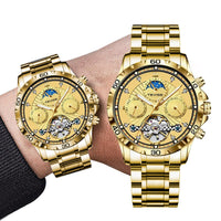 Fashion Business Men's Waterproof Tourbillon Steel Belt Mechanical Watch