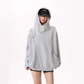 Retro Double Zipper Stitching Deconstructing Air Layer Hooded Sweater