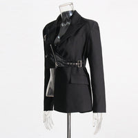 Female Suit Collar Stitching Design Irregular Blazer