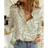 Linen Cotton Washed Single-breasted Long Sleeve Shirt For Women