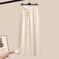 Three-piece Vest Thickened Sweater Wide-leg Pants Women's Suit