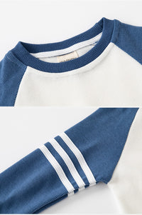 Boys' Patchwork Sleeve Bars Sweater