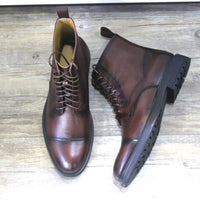 New Black Round Toe Formal Men's Leather Boots